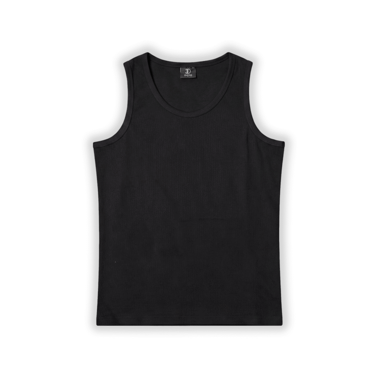 Studio photography of Ribbed Tank Top Black.