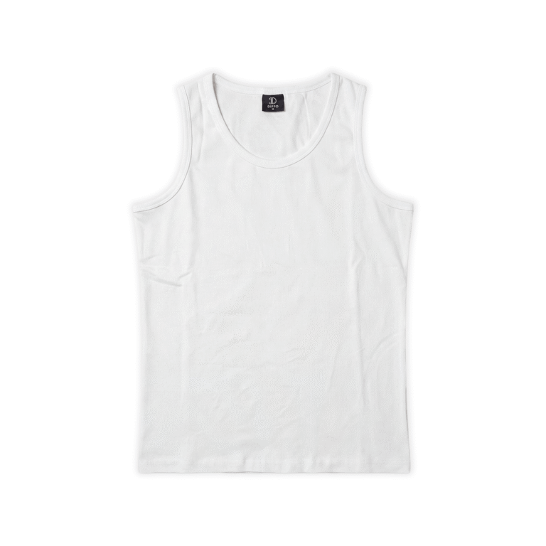 Studio photography of Ribbed Tank Top White.